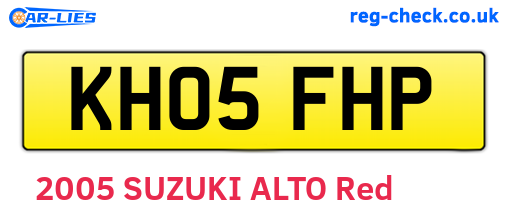 KH05FHP are the vehicle registration plates.