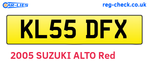 KL55DFX are the vehicle registration plates.