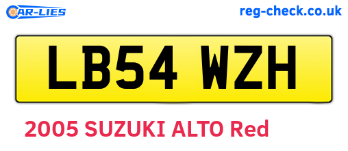LB54WZH are the vehicle registration plates.