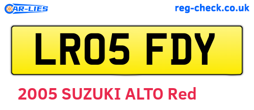LR05FDY are the vehicle registration plates.
