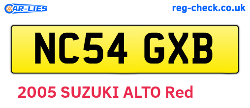 NC54GXB are the vehicle registration plates.