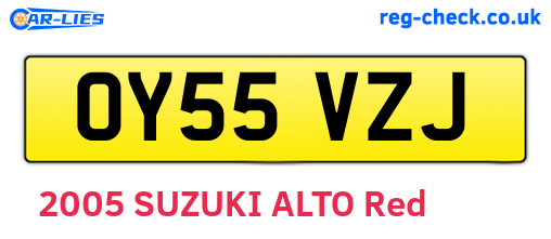 OY55VZJ are the vehicle registration plates.