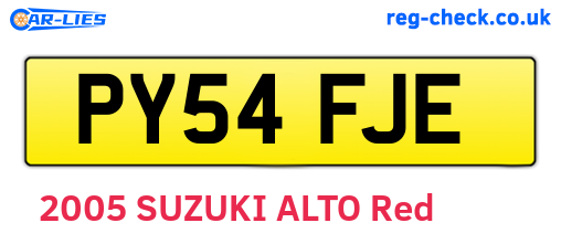 PY54FJE are the vehicle registration plates.