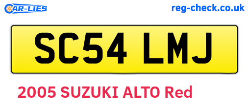 SC54LMJ are the vehicle registration plates.
