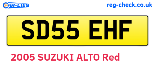 SD55EHF are the vehicle registration plates.