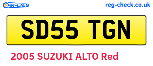 SD55TGN are the vehicle registration plates.