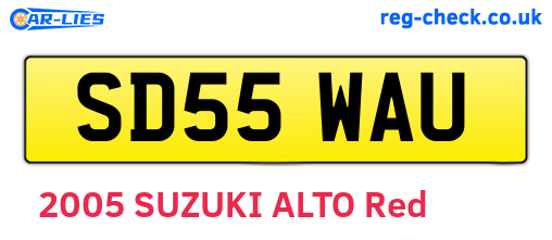 SD55WAU are the vehicle registration plates.