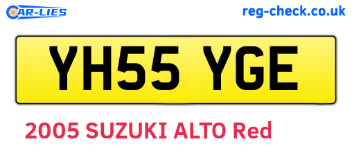 YH55YGE are the vehicle registration plates.