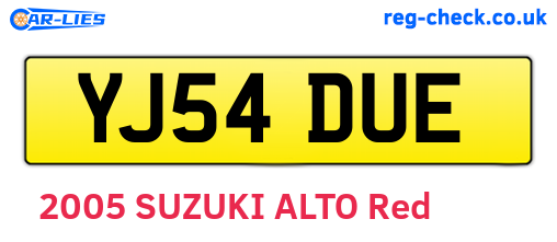 YJ54DUE are the vehicle registration plates.