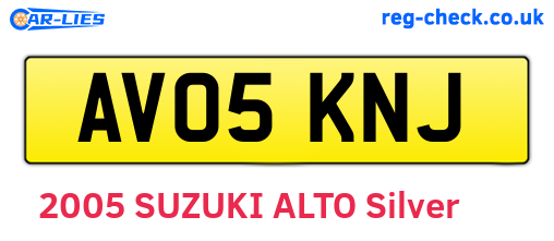 AV05KNJ are the vehicle registration plates.