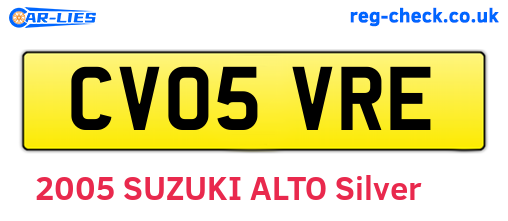 CV05VRE are the vehicle registration plates.