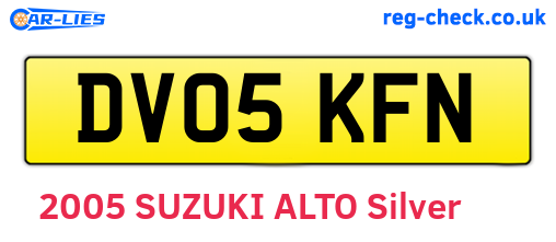 DV05KFN are the vehicle registration plates.