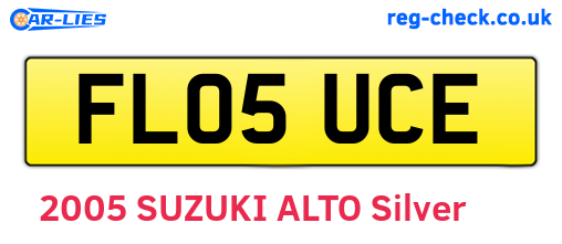 FL05UCE are the vehicle registration plates.