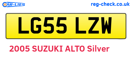 LG55LZW are the vehicle registration plates.