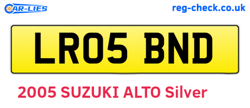LR05BND are the vehicle registration plates.