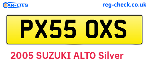 PX55OXS are the vehicle registration plates.