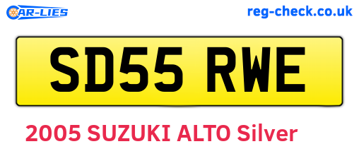 SD55RWE are the vehicle registration plates.