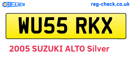 WU55RKX are the vehicle registration plates.