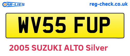 WV55FUP are the vehicle registration plates.