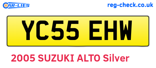 YC55EHW are the vehicle registration plates.