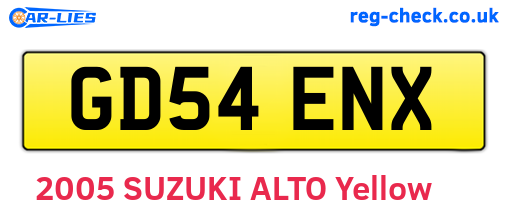 GD54ENX are the vehicle registration plates.