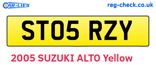 ST05RZY are the vehicle registration plates.