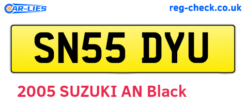 SN55DYU are the vehicle registration plates.