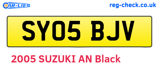 SY05BJV are the vehicle registration plates.