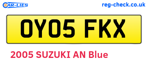 OY05FKX are the vehicle registration plates.