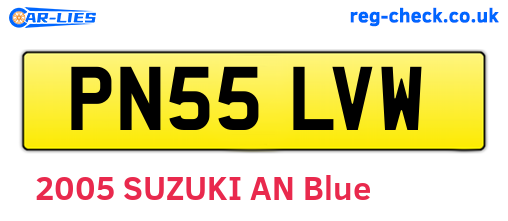 PN55LVW are the vehicle registration plates.
