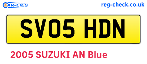 SV05HDN are the vehicle registration plates.