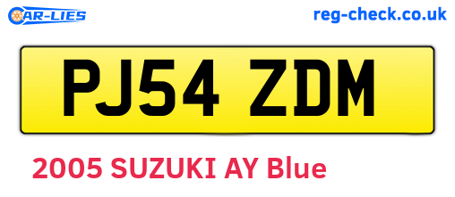 PJ54ZDM are the vehicle registration plates.