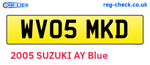 WV05MKD are the vehicle registration plates.
