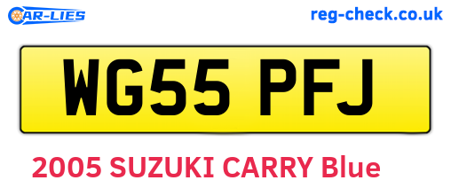 WG55PFJ are the vehicle registration plates.