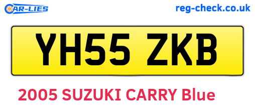 YH55ZKB are the vehicle registration plates.