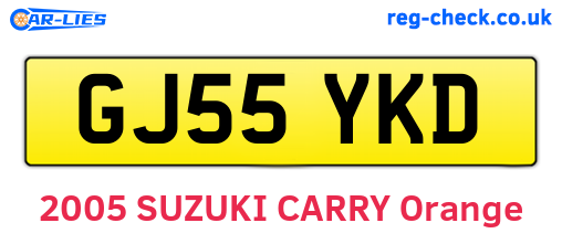 GJ55YKD are the vehicle registration plates.