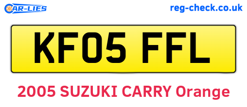 KF05FFL are the vehicle registration plates.