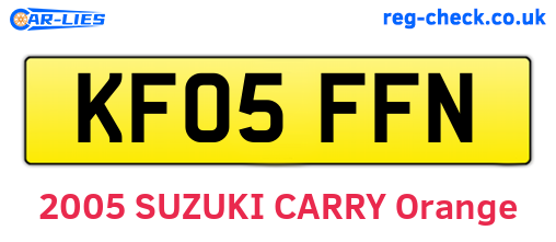 KF05FFN are the vehicle registration plates.