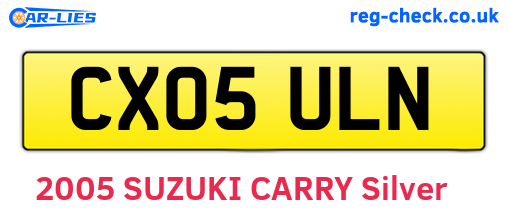 CX05ULN are the vehicle registration plates.
