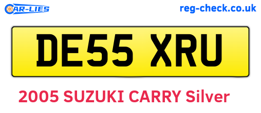 DE55XRU are the vehicle registration plates.