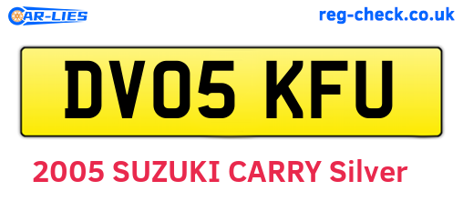 DV05KFU are the vehicle registration plates.