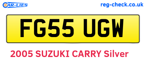 FG55UGW are the vehicle registration plates.