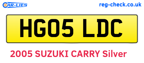 HG05LDC are the vehicle registration plates.
