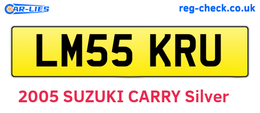 LM55KRU are the vehicle registration plates.