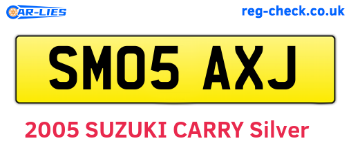 SM05AXJ are the vehicle registration plates.
