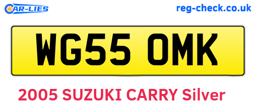 WG55OMK are the vehicle registration plates.