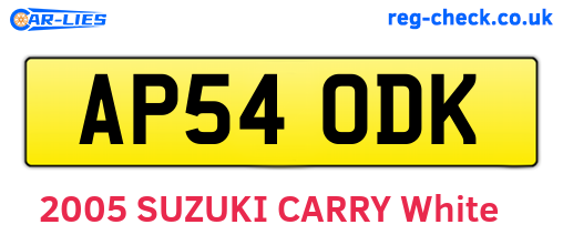 AP54ODK are the vehicle registration plates.