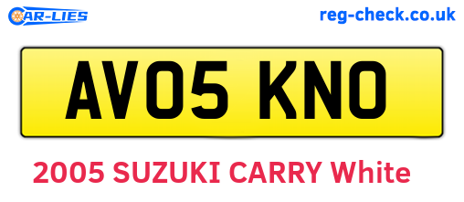 AV05KNO are the vehicle registration plates.