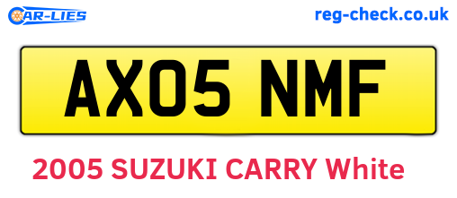 AX05NMF are the vehicle registration plates.