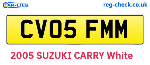 CV05FMM are the vehicle registration plates.